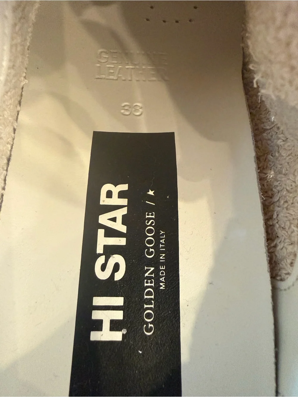 Golden Goose Hi Star with Pink Star and Gold Glitter Heel (never worn)
